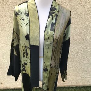 Chico's 88% Silk Open Front Sheer Overshirt